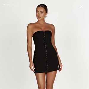 Meshki Ornella Hook And Eye Mini Dress - Black